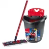 Esfregona VILEDA Ultramax BOX 177453 com cabeça de microfibra recarregável, balde com espremedor, 3 panos laváveis, preto