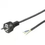 Cabo de terra Wentronic Goobay para montagem individual, 2 m, preto – tipo F (tipo F, CEE 7/7) > extremidades de cabo soltas (94701)