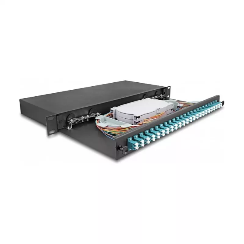 Caixa de fusão de fibra ótica DeLOCK 67010 preto metal 482x220x44mm