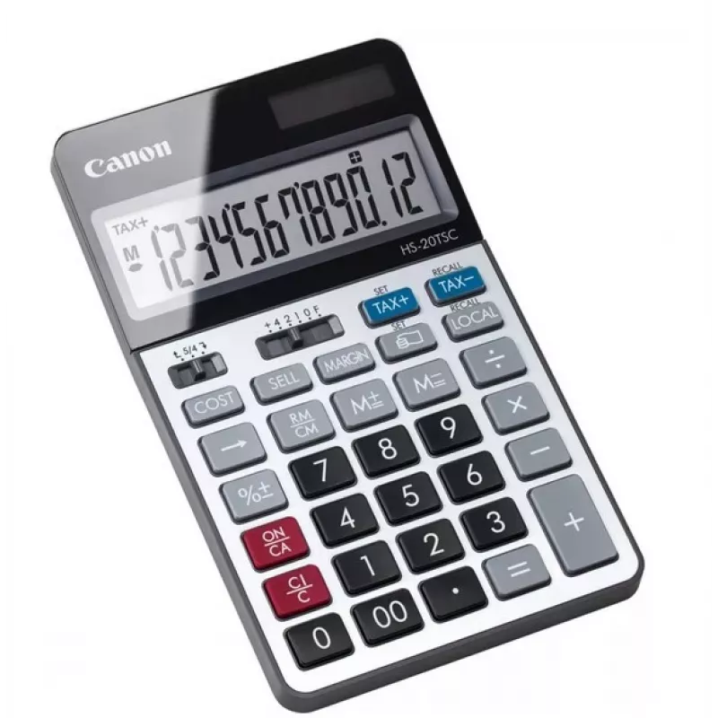 Calculadora de secretária financeira Canon HS-20TSC preto, prateado