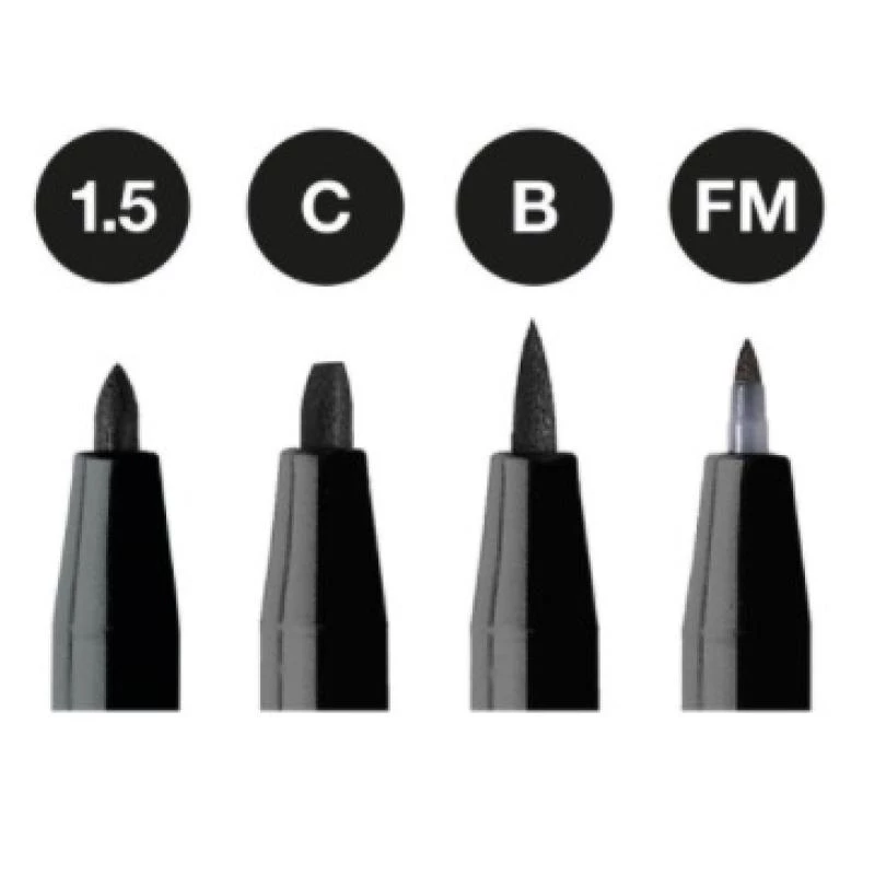 Faber-Castell Pitt Artist Pen FC-167153, preto, 4 unid.