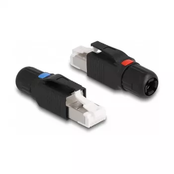DeLOCK ficha RJ45 de montagem no local Cat.6A preto conector reto