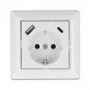 Tomada DeLOCK 11489 CEE 7/3 + USB branco 250V 16A