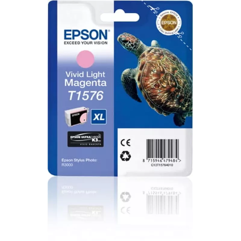 Epson Turtle T1576 Magenta claro vivo, Alto (XL) rendimento, Magenta claro vivo, Tinta à base de pigmento, 25,9 ml, 1 unid., 2300 páginas