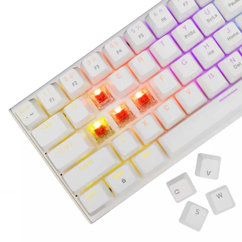 Teclado mecânico White Shark Wakizashi-2 US Red Switch, Tenkeyless/layout US, branco