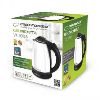 Chaleira elétrica Esperanza EKK113W 1,8 l preta, branca 1800 W