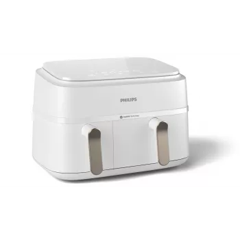 Fritadeira Philips série 3000 NA353/10 dupla 9 L de pé 2750 W fritadeira de ar quente prateado, branco