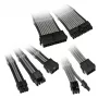 Conjunto de extensão de cabos trançados Kolink Core Adept – extensões de fonte de alimentação e placa-mãe em 6 peças, revestimento PET, condutores de cobre, comprimentos 300–350 mm