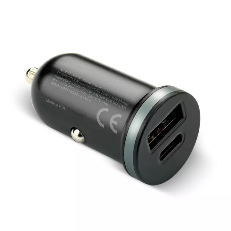 Carregador de automóvel everActive CC-30Q QC3.0 35W – 1x USB-A, 1x USB-C, carregamento rápido