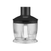 LAFE BlendMix BRK-003A conjunto de varinha mágica, 800 W, 2 velocidades, turbo, lâmina de aço inoxidável, copo de 0,6 l, preto/prateado