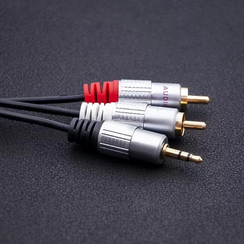 Cabo de áudio Qoltec 52339 1m 2x RCA 3,5 mm preto