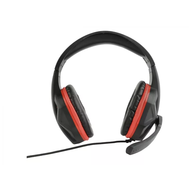 Headset gaming com fios GEMBIRD GHS-03 — 20–20000 Hz, cabo de 2 m, 250 g, preto/vermelho