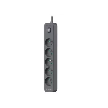 Régua de proteção contra sobretensões Power Line+ 5m Graphite (5 tomadas)