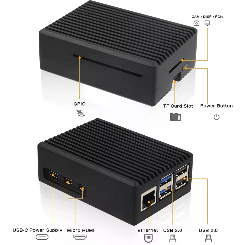 Caixa INTER-TECH para Raspberry Pi 5 — ODS-739 Design compacto