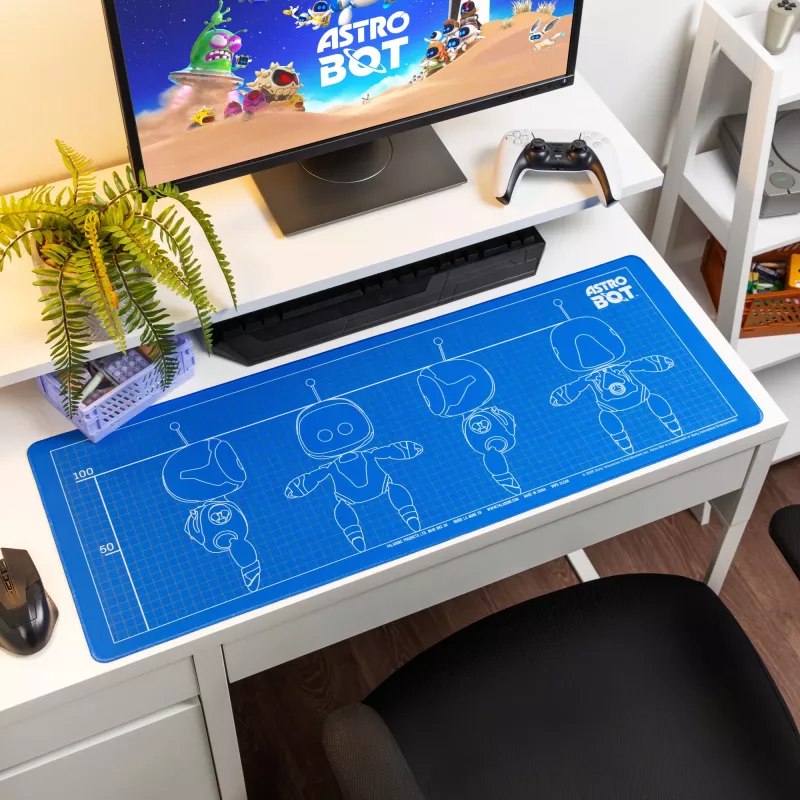 Tapete de secretária Paladone Astrobot – grande superfície em tecido para teclado e rato