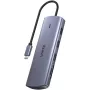Adaptador multiportas USB-C Unitek D1113A — HDMI, VGA, leitor de cartões, PD 100W