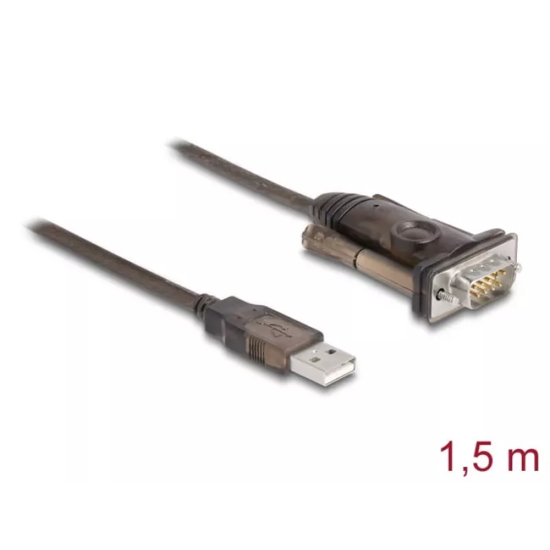 Adaptador USB 2.0 Type-A para série RS-232 D-Sub 9 pinos macho DeLOCK 62646