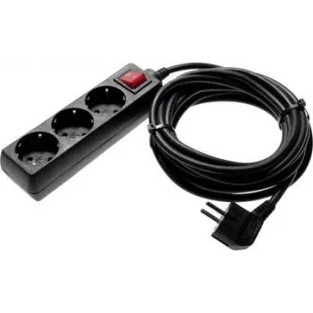 Régua de tomadas AS Schwabe 11372 com interruptor, preto