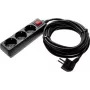 Régua de tomadas AS Schwabe 11372 com interruptor, preto