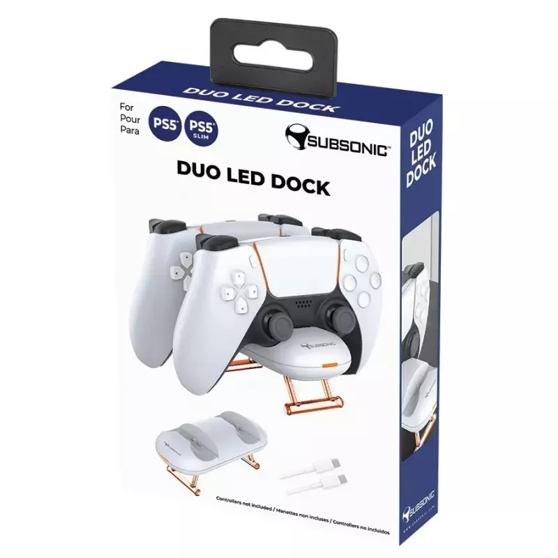 Estação de carregamento SUBSONIC SA5632 para PS5 carregamento duplo com indicadores LED