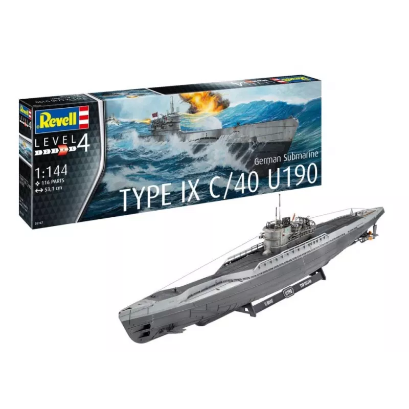 Modelo em plástico German Submarine T.IX C/40 1/144
