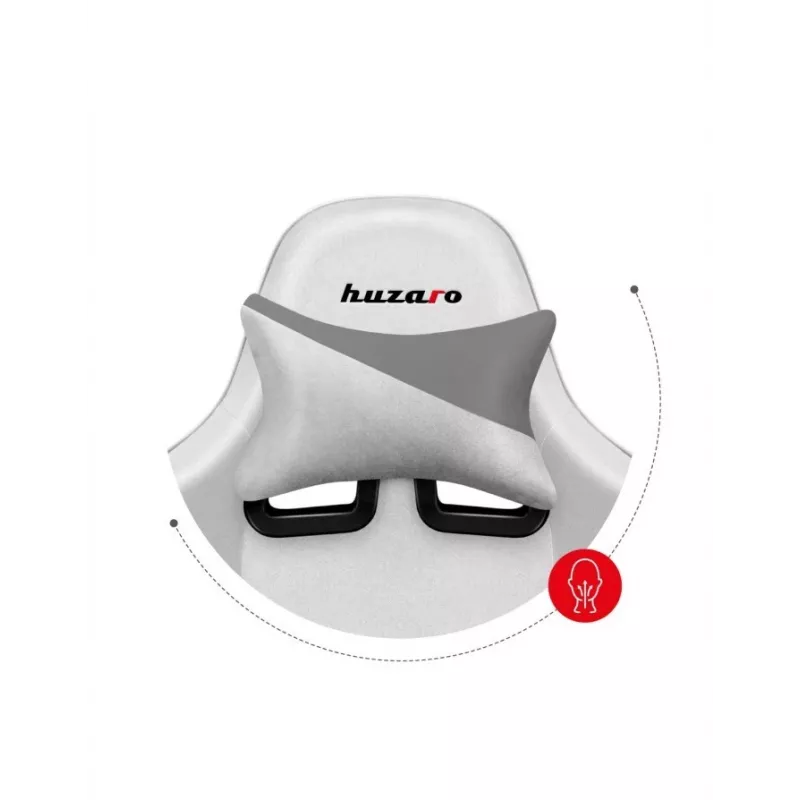 Cadeira gaming Huzaro Force 6.2 tipo balde (assento concha) cinzenta, branca