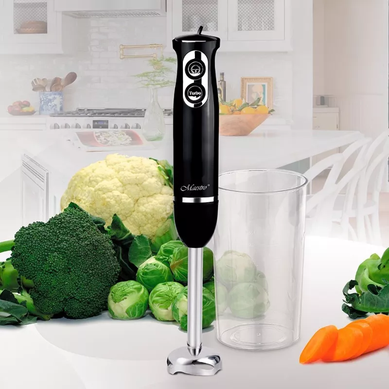 Batedeira liquidificadora de sopa Maestro MR-511 — 500 W, 2 velocidades, impulso, turbo, copo removível de 900 ml, lâminas em aço inoxidável, preta