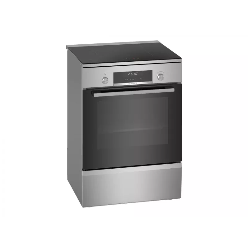 Fogão Bosch HLS79Y351U Série 6 Placa de indução, forno elétrico, aço inoxidável, largura 60 cm, grelhar, LCD, 63 L, profundidade 60 cm