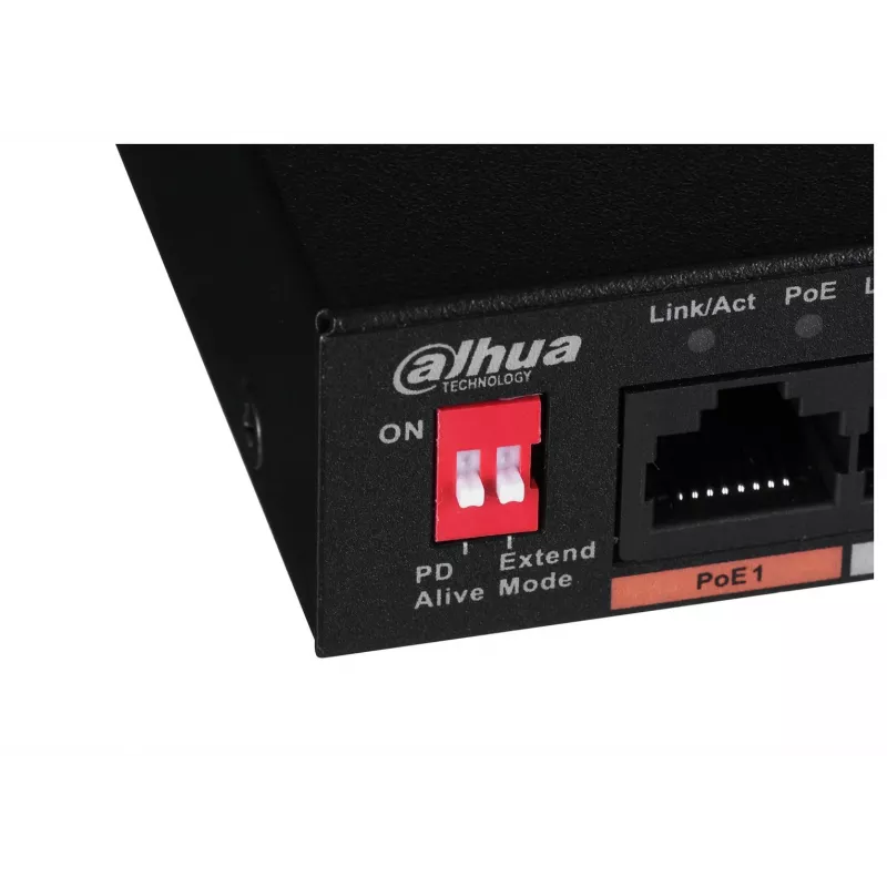 Dahua Technology PFS3006-4ET-60 Unmanaged L2 Fast Ethernet (10/100) Power over Ethernet (PoE) preto