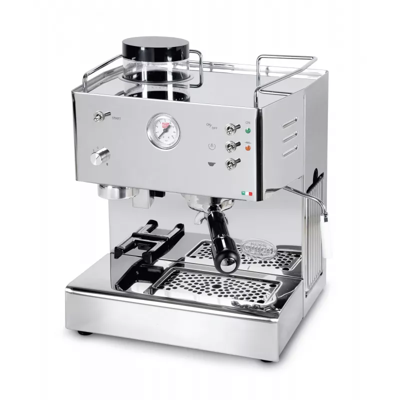 Quick Mill Pegaso, máquina de café expresso, café em grão, moinho integrado, 1200 W, aço inoxidável