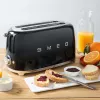 Smeg - TSF02 Torradeira 4 fatias - Preto/lacado/LxAxP 41x20,8x21,5 cm/6 níveis de torra/1500W