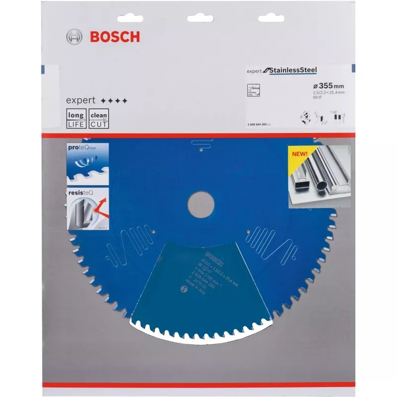 Bosch 2608644282 Expert for Stainless Steel lâmina de serra circular, Ø 355 mm, 90 dentes, furo 25,4 mm, para serras de corte e de esquadria