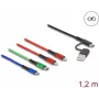 Cabo de carregamento USB DeLOCK 4-em-1 USB Type-A USB-C para 2× Lightning Micro-USB USB-C 1,20 m