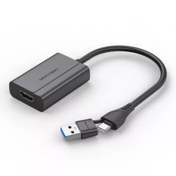 Adaptador de cabo Vention ACYHB – USB-C + USB-A para HDMI, cinzento