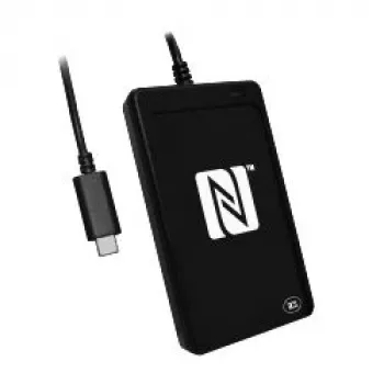 Leitor de Cartões ACS ACR1252U-MF USB Type-C Leitor NFC, Suporte de Cartões Inteligentes Sem Contacto