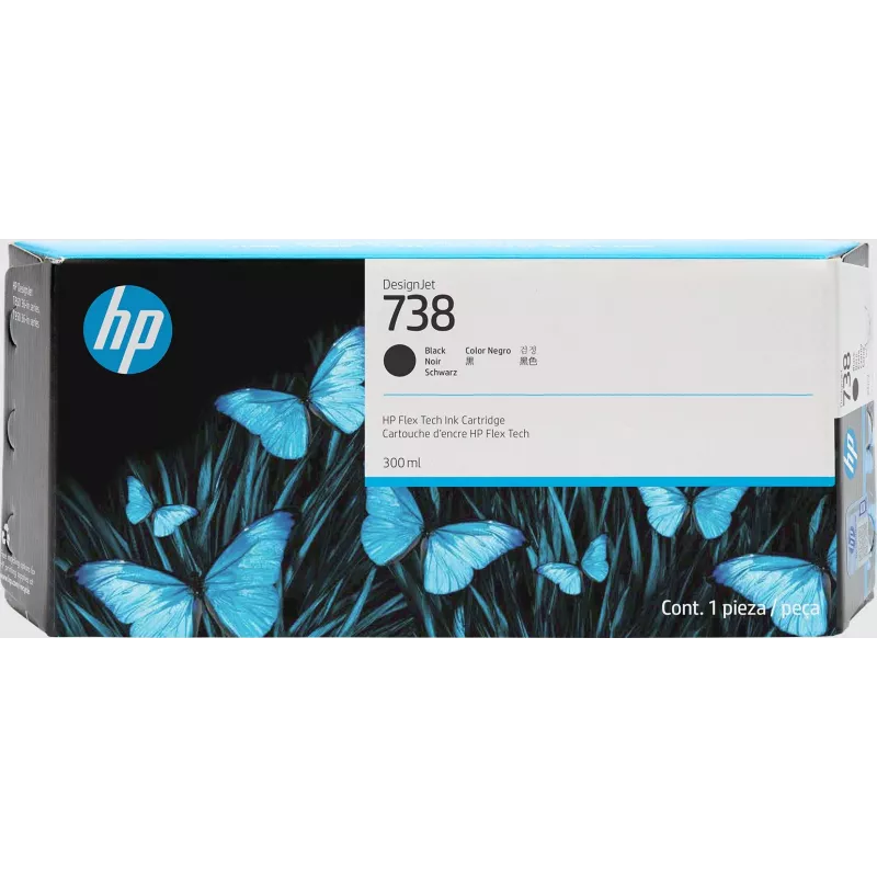 Cartucho de tinta HP 738 300 ml preto DesignJet