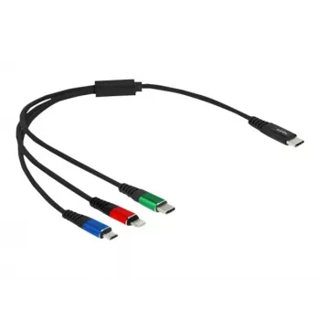 Cabo de carregamento USB DeLOCK 3-em-1 USB Type-C Lightning Micro USB 30 cm