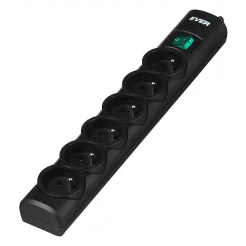 Ever Optima 5m preto 6 tomadas AC 250 V