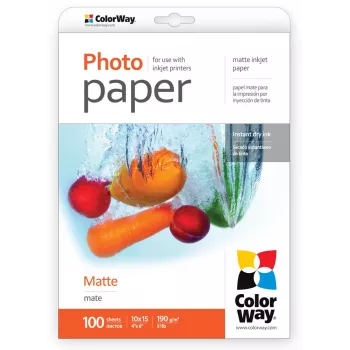 ColorWay - papel fotográfico - mate - 100 folhas -