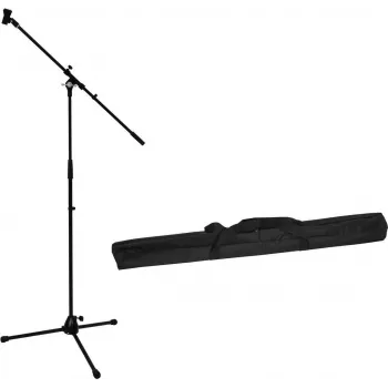 Conjunto de suporte de microfone Omnitronic PRO com braço articulado e bolsa de transporte