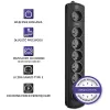 Proteção contra sobretensões Qoltec 50112 preto 6 tomadas AC 230V 3m