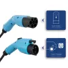 Cabo de carregamento EV Akyga AK-EC-08 Type 2 para Type 1, monofásico, 32 A, 7,2 kW, 6 m