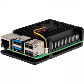 Joy-IT Armor Case BLOCK ACTIVE Caixa SBC compatível com placas de desenvolvimento Raspberry Pi (RB-AlucaseP5-07FAN)