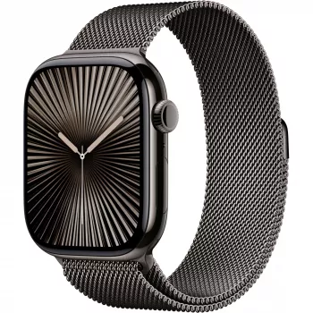 Apple Watch Series 10 GPS + Cellular 46mm Caixa de titânio ardósia com bracelete Milanese ardósia - M/L (MWYW3QF/A)