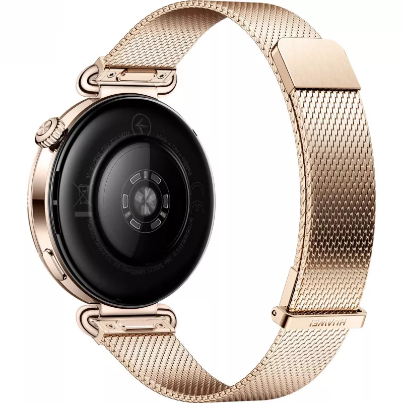 Smartwatch HUAWEI WATCH GT6 1,32 polegadas AMOLED, 41 mm, aço inoxidável, dourado, bracelete Milanese, IP69, bateria de 14 dias