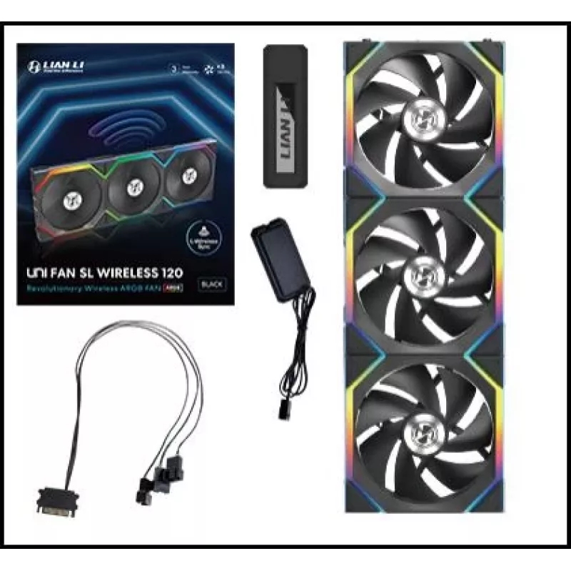 LIAN LI UNI FAN SL Wireless 120 ARGB Preto pack de 3
