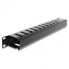 Delock 67628 painel de gestão de cabos de 19" com escova, 1U, preto