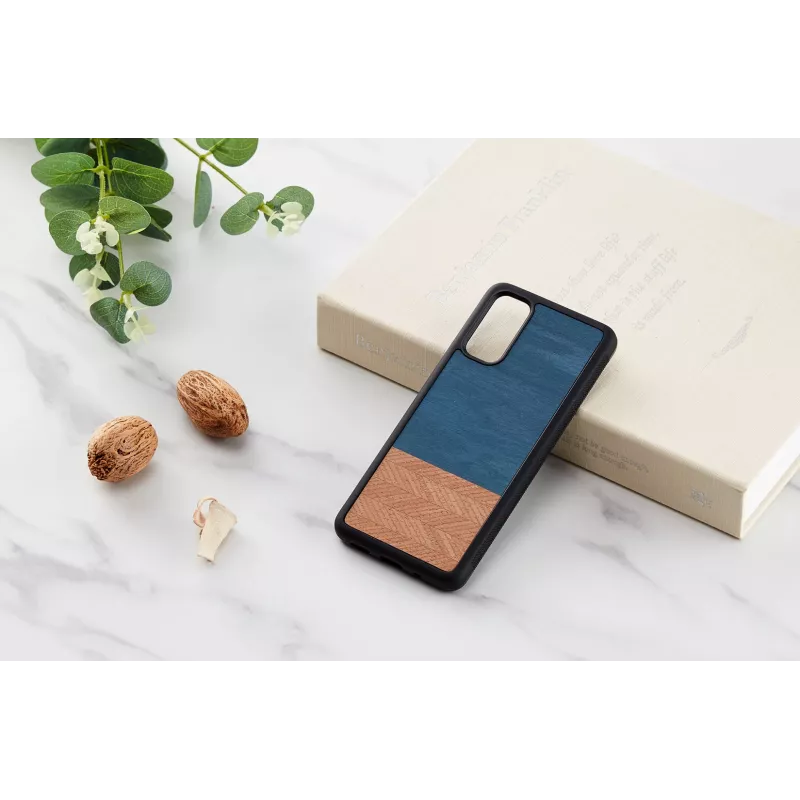 Capa para telemóvel Man and Wood Galaxy S20 denim preto