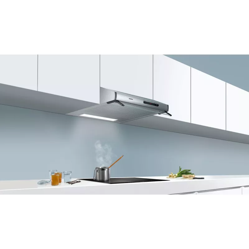 Exaustor Siemens iQ100 LU62LFA51, filtro de plástico, nível de ruído: E