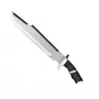 Faca de sobrevivência cinema classic CC-PDT — lâmina de aço inoxidável 375 mm, comprimento total 525 mm, punho de aço inoxidável, bainha de plástico preta, 1 kg